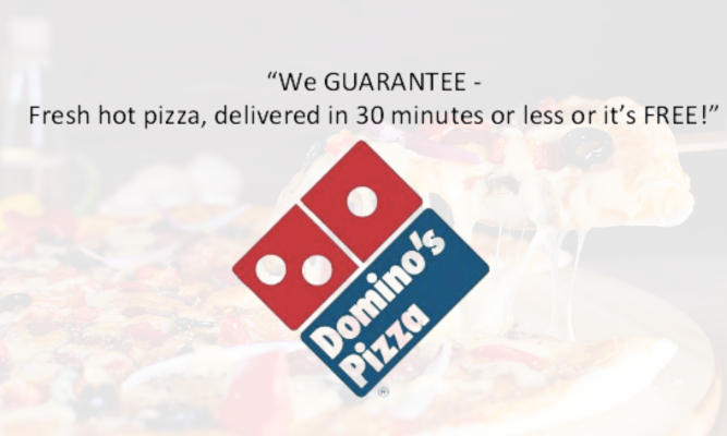 USP của Domino’s Pizza - giao hàng dưới 30 phút hoặc miễn phí