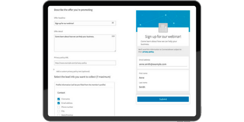 LinkedIn Lead Generation ads
