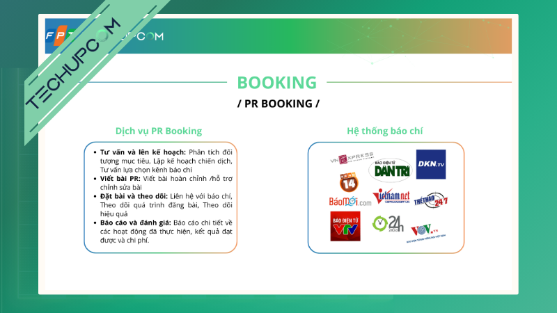 Quy trình BOOKING PR TẠI TECHUPCOM